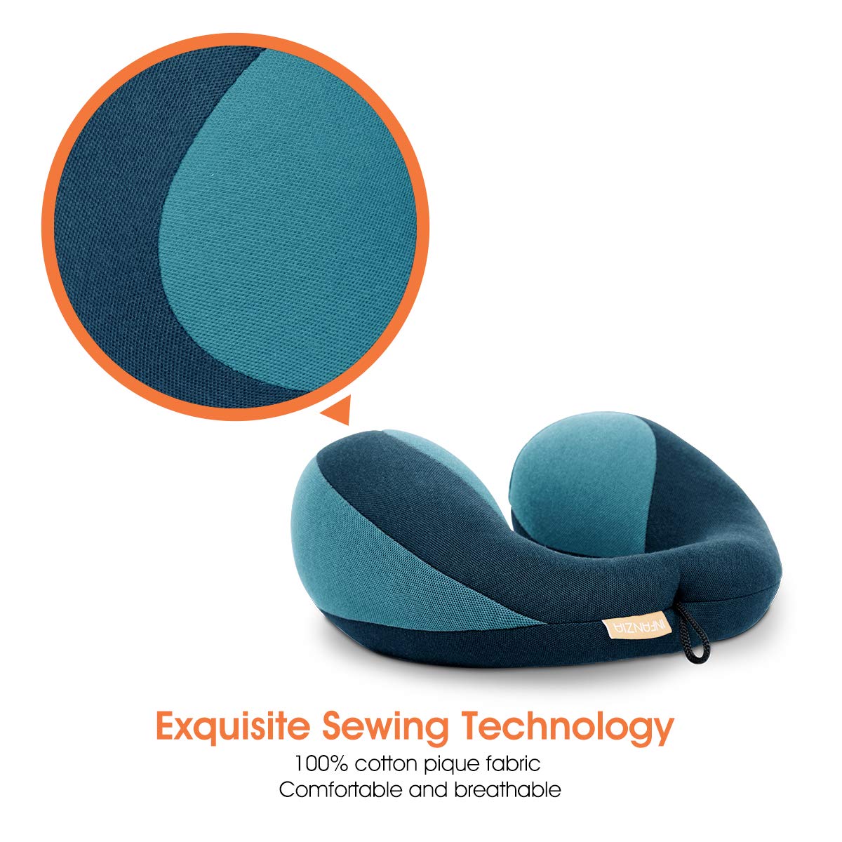 INFANZIA Chin Supporting Travel Neck Pillow, Comfortably Supports and Helps Support Head and Neck - Gifts for Toddler/Child/Kids, Blue