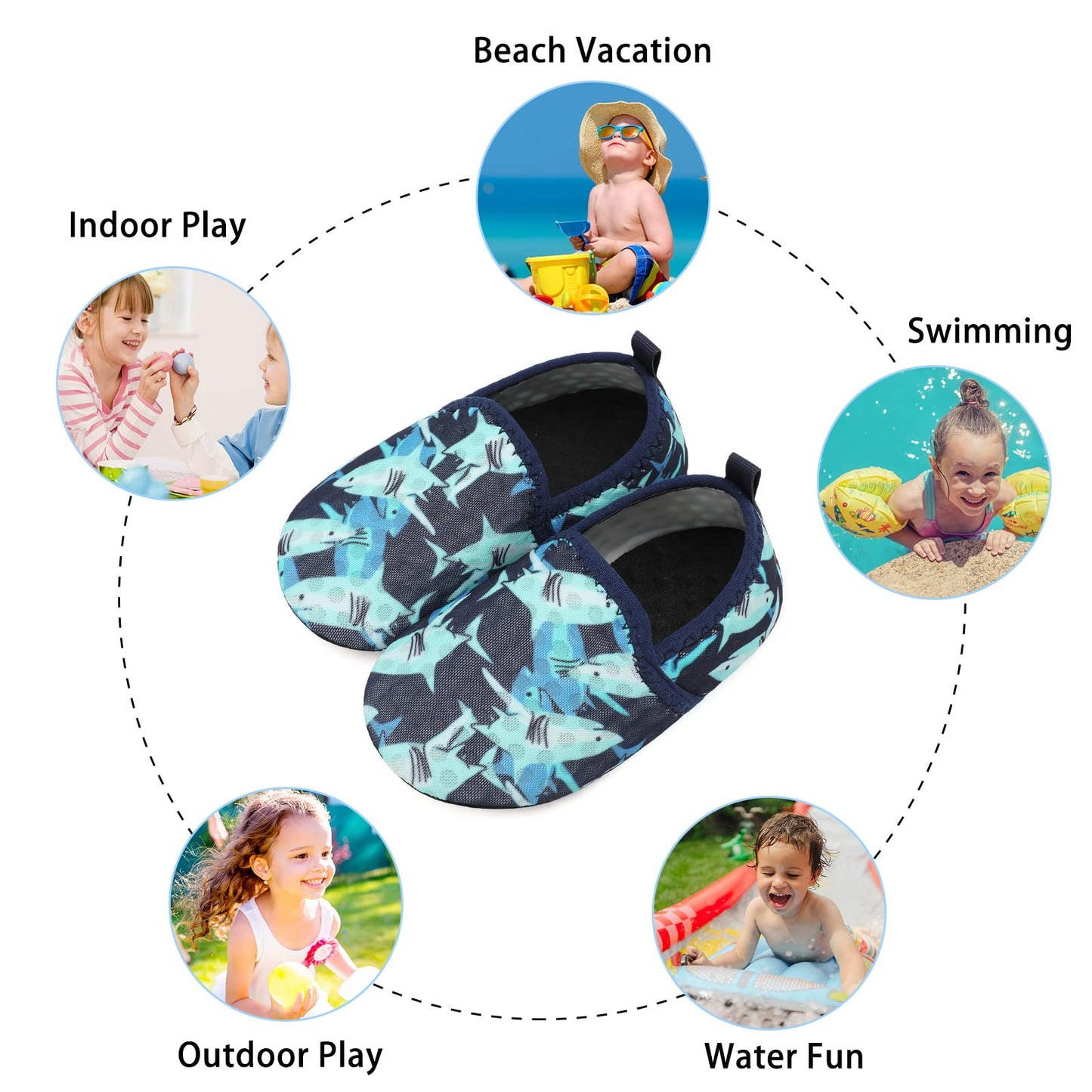 Baby Water Shoes Boy Slip on House Walking Slippers Infant Girl Water Beach Swim Pool Shoes Toddler Summer Aqua Grip Socks Size 4.5-5.5