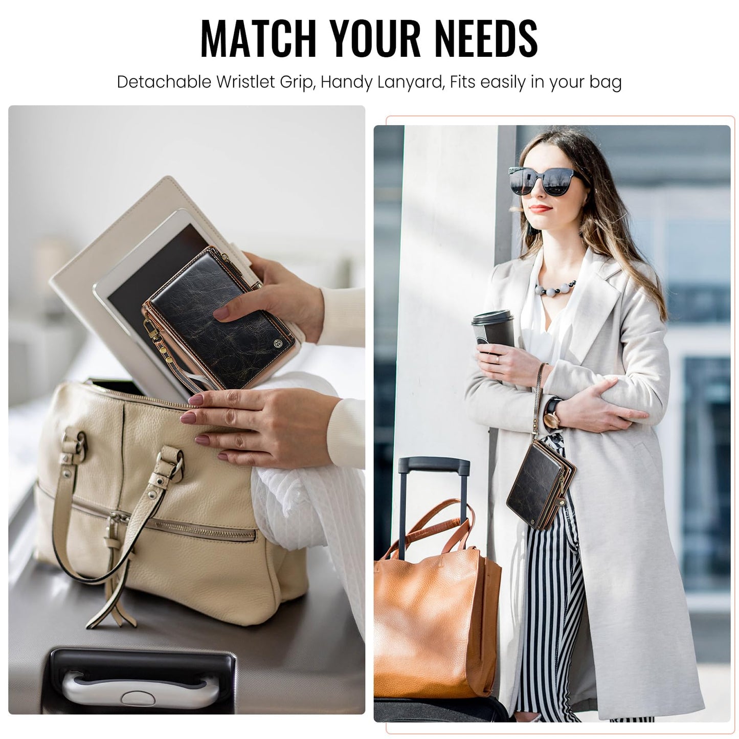 ASAPDOS Passport Holder Wallet Case Wallet for Men Women Coffee