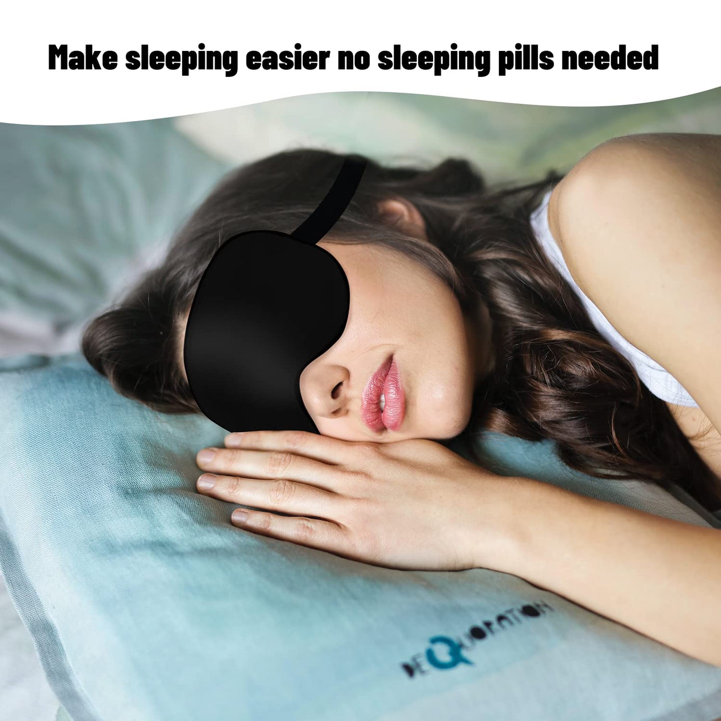 Satin Sleep Mask with Adjustable Strap (Black)