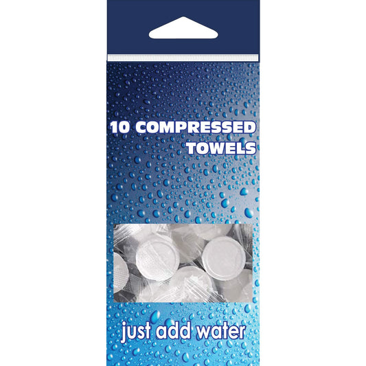 Potty Pack Compressed Towels - 10 Pack - Includes Expandable Wipes, Compressed Towels - 5 Units