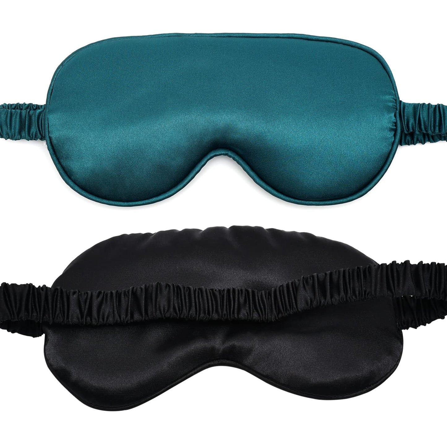 LERSVICVIL 2 Pack Sleep Masks Silky Soft Satin Eye Mask Cover for Women Men Effective Shading Blindfold for Sleeping with Elastic Strap