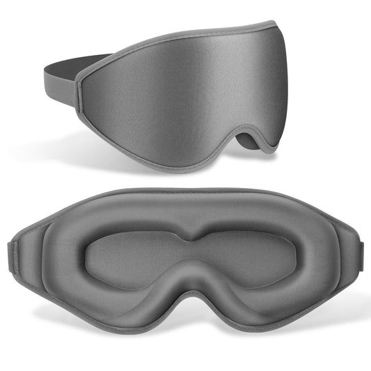 FlyCoco 3D Contoured Sleep Mask that Blocks 99% of Light (Grey)