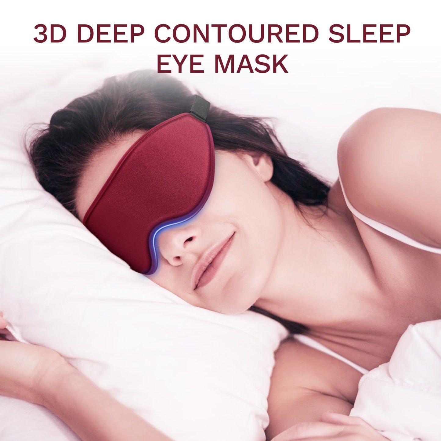 FlyCoco 3D Contoured Sleep Mask that Blocks 99% of Light (Red)