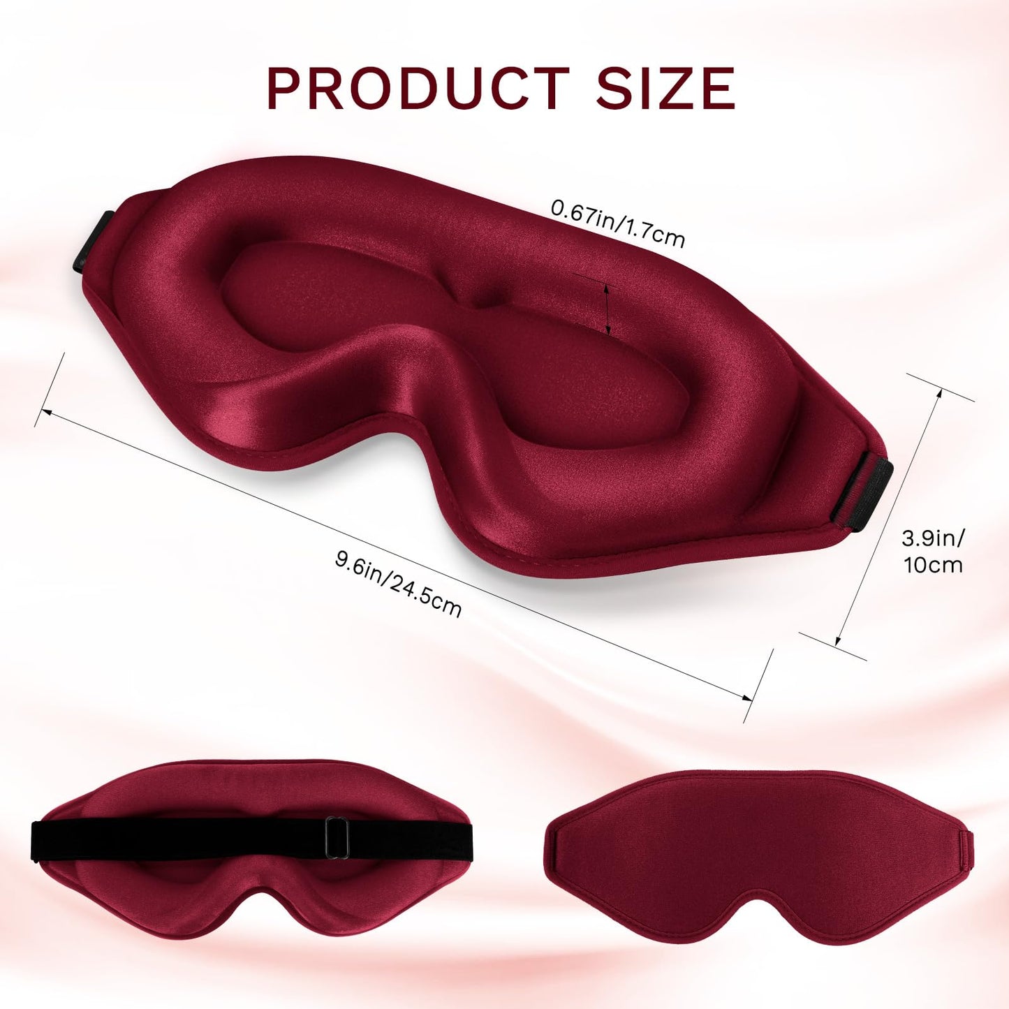 FlyCoco 3D Contoured Sleep Mask that Blocks 99% of Light (Red)