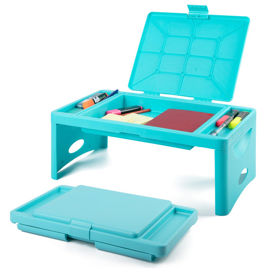 Loddie Doddie Foldable Lap Desk with Storage Pocket for Travel, Breakfast in Bed & Gaming - Car & Lap Tray Table for Children - Kids Desk - Car Travel Essentials for Long Trips