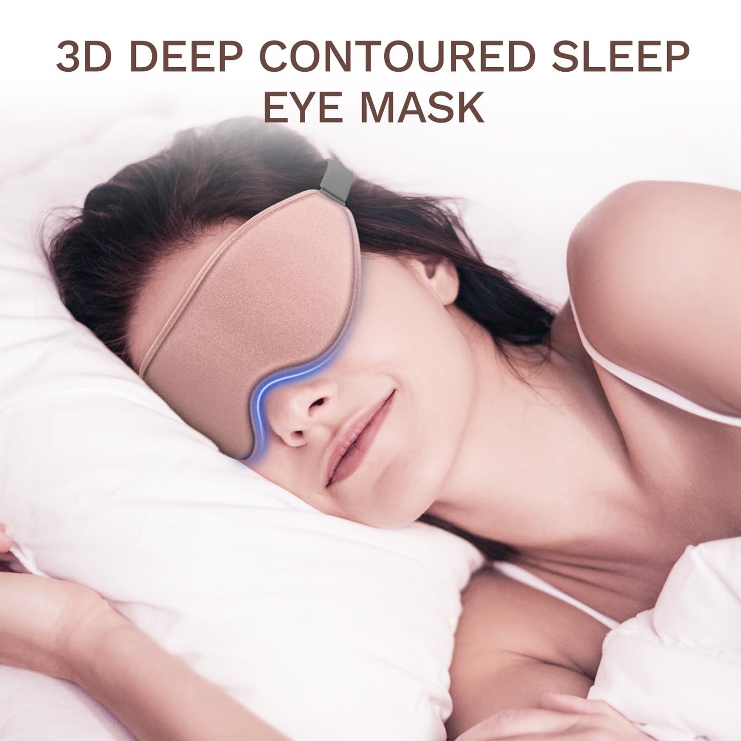 FlyCoco 3D Contoured Sleep Mask that Blocks 99% of Light (Rose)