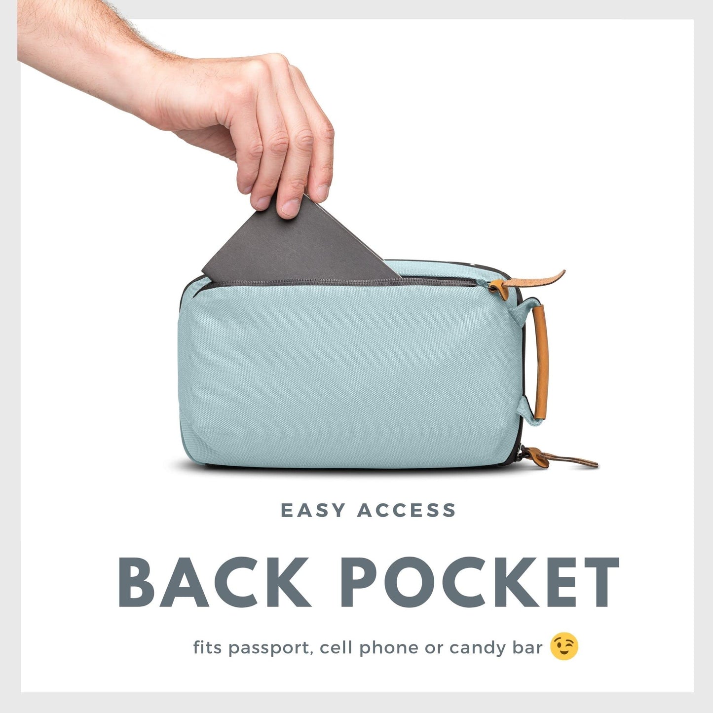 Tech Bag Organizer - Small Electronics Organizer Pouch for Travel - Premium Travel Case with Leather Accents - Mesh Pocket for Cables, Cords and Chargers (Dusty Teal)