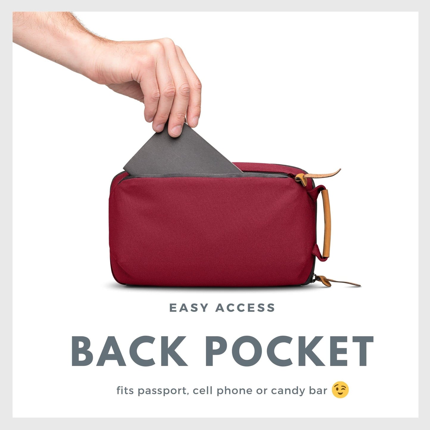 Tech Bag Organizer - Small Electronics Organizer Pouch for Travel - Premium Travel Case with Leather Accents - Mesh Pocket for Cables, Cords and Chargers (Red)