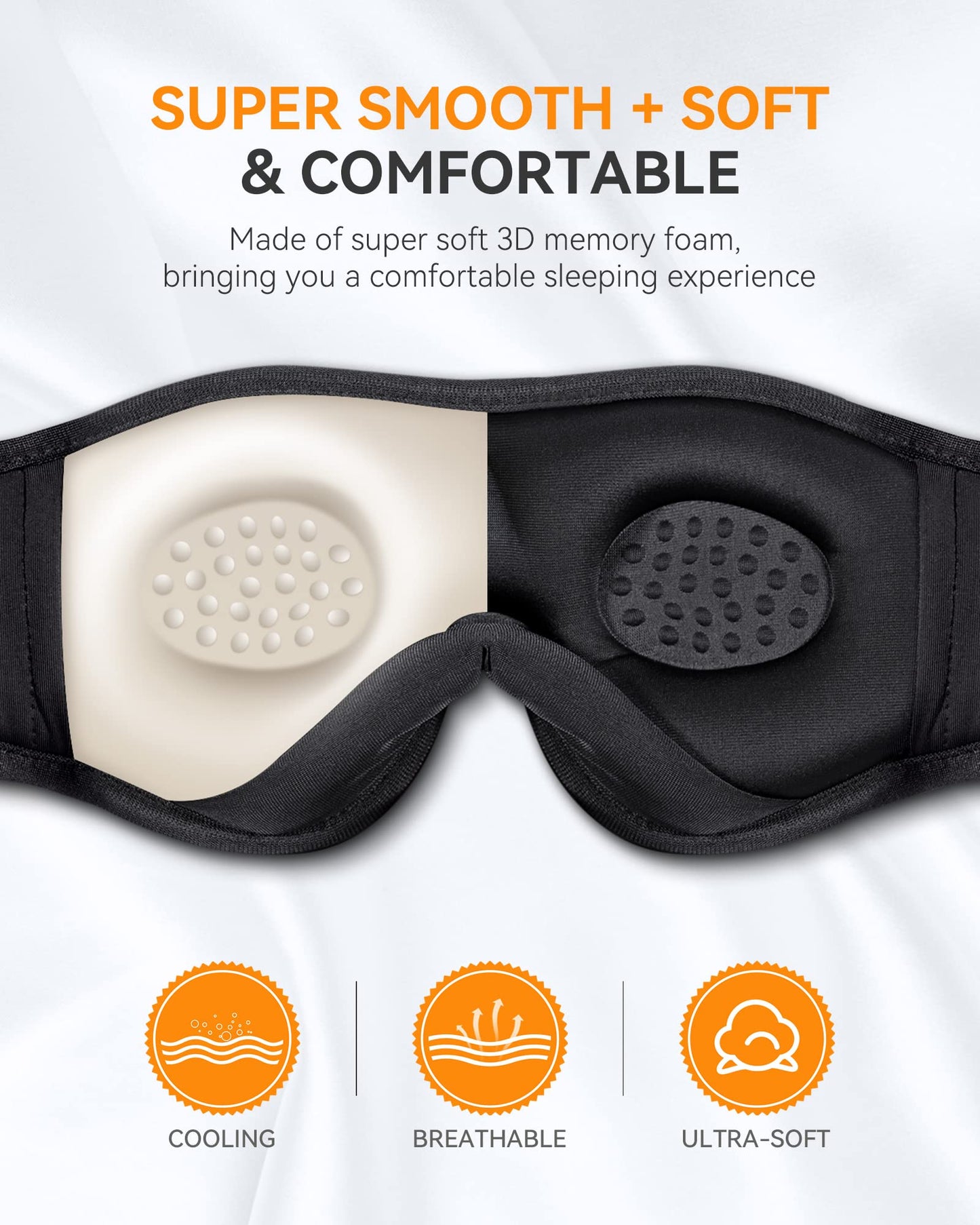 MUSICOZY 3D Bluetooth Sleep Mask with Headphones, Wireless Music Sleep Headband Eye Mask for Side Sleepers, Men, Women, and Mom, Ideal for Sleeping, Travel, Meditation, Cool Tech Gifts