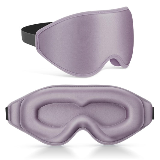 FlyCoco 3D Contoured Sleep Mask that Blocks 99% of Light (Light Purple)