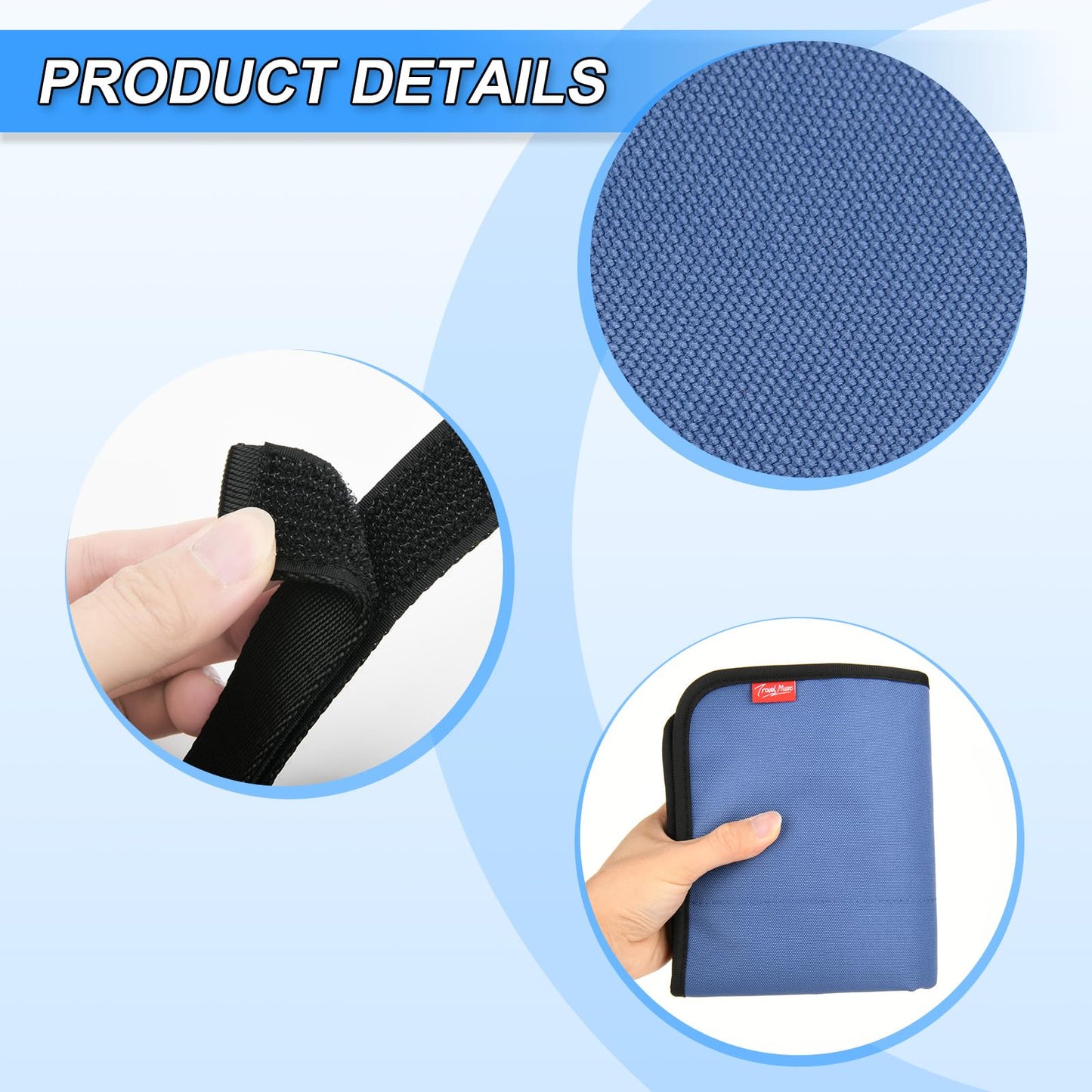 Airplane Seat Back Organizer with Hygienic Tray Table Cover (Blue)