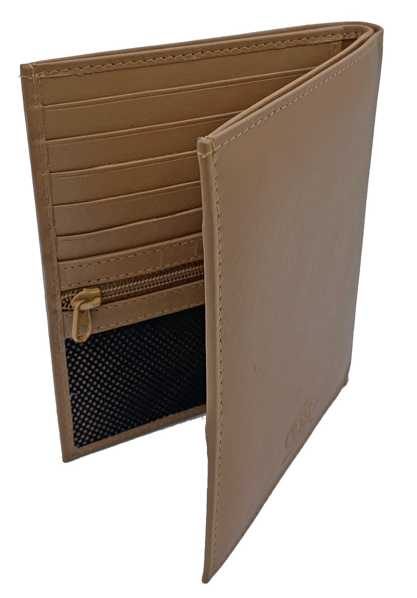 Leather RFID-Shielding Passport Holder and Wallet (Light Brown)