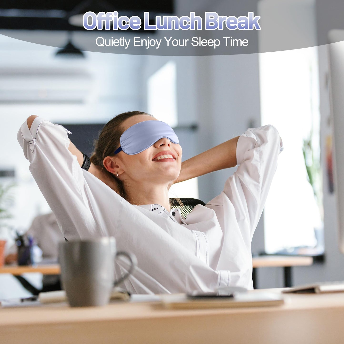 FlyCoco 3D Contoured Sleep Mask that Blocks 99% of Light (Light Blue)