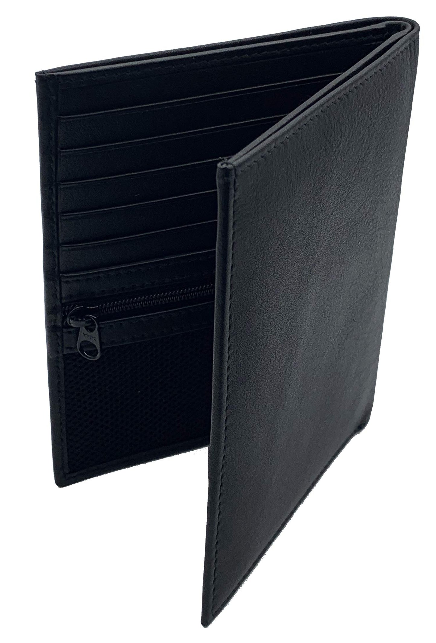 Leather RFID-Shielding Passport Holder and Wallet (Black)