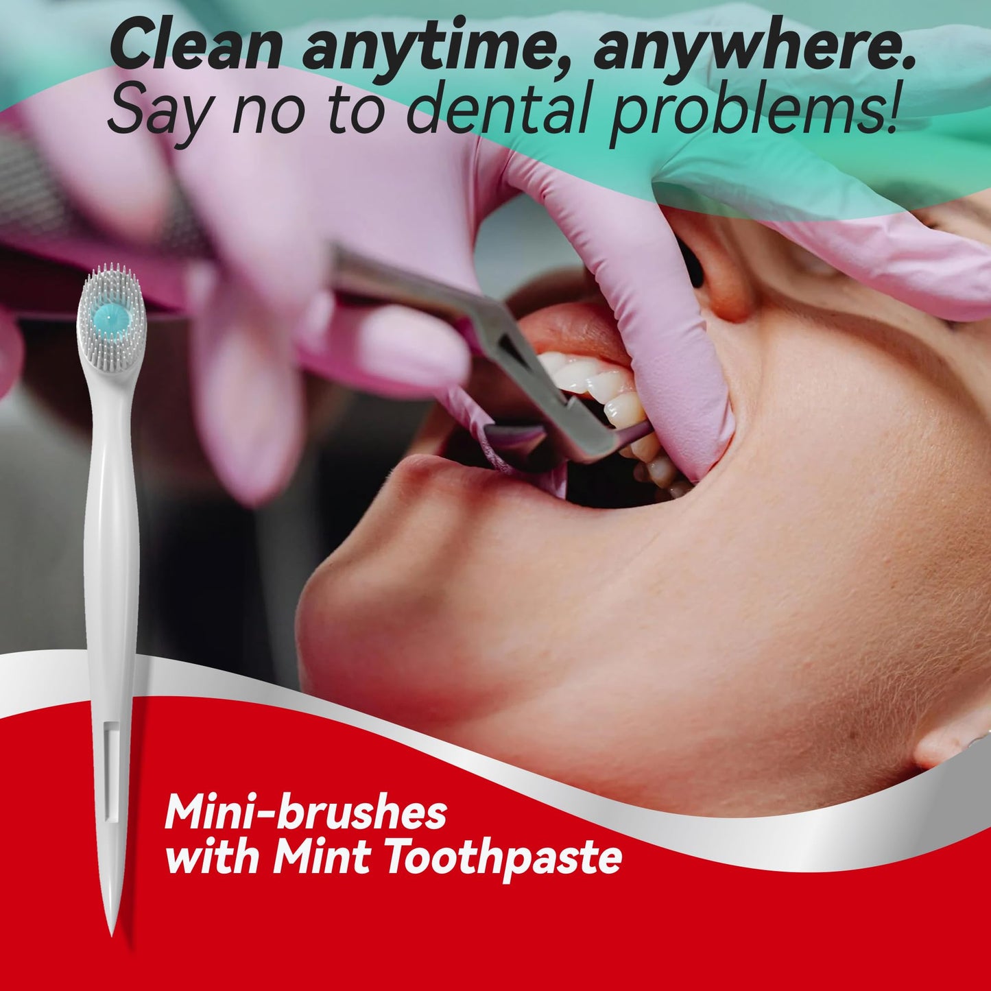 Mini Mint-Flavored Disposable Toothbrushes with Toothpaste