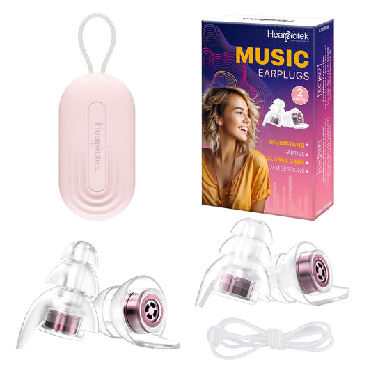 Hearprotek Concert Ear Plugs, 2Pairs Reusable high Fidelity Musician Ear Plugs for Concerts Loud Music-Noise Reduction Ear Protection earplugs for Rave,Festival,Music,Tinnitus Relief