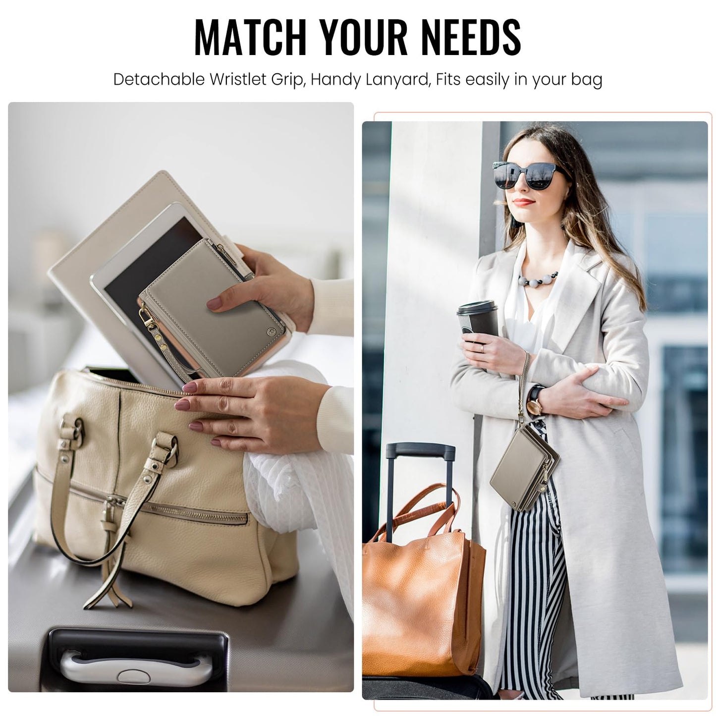 ASAPDOS Passport Holder Wallet Case Wallet for Men Women Beige