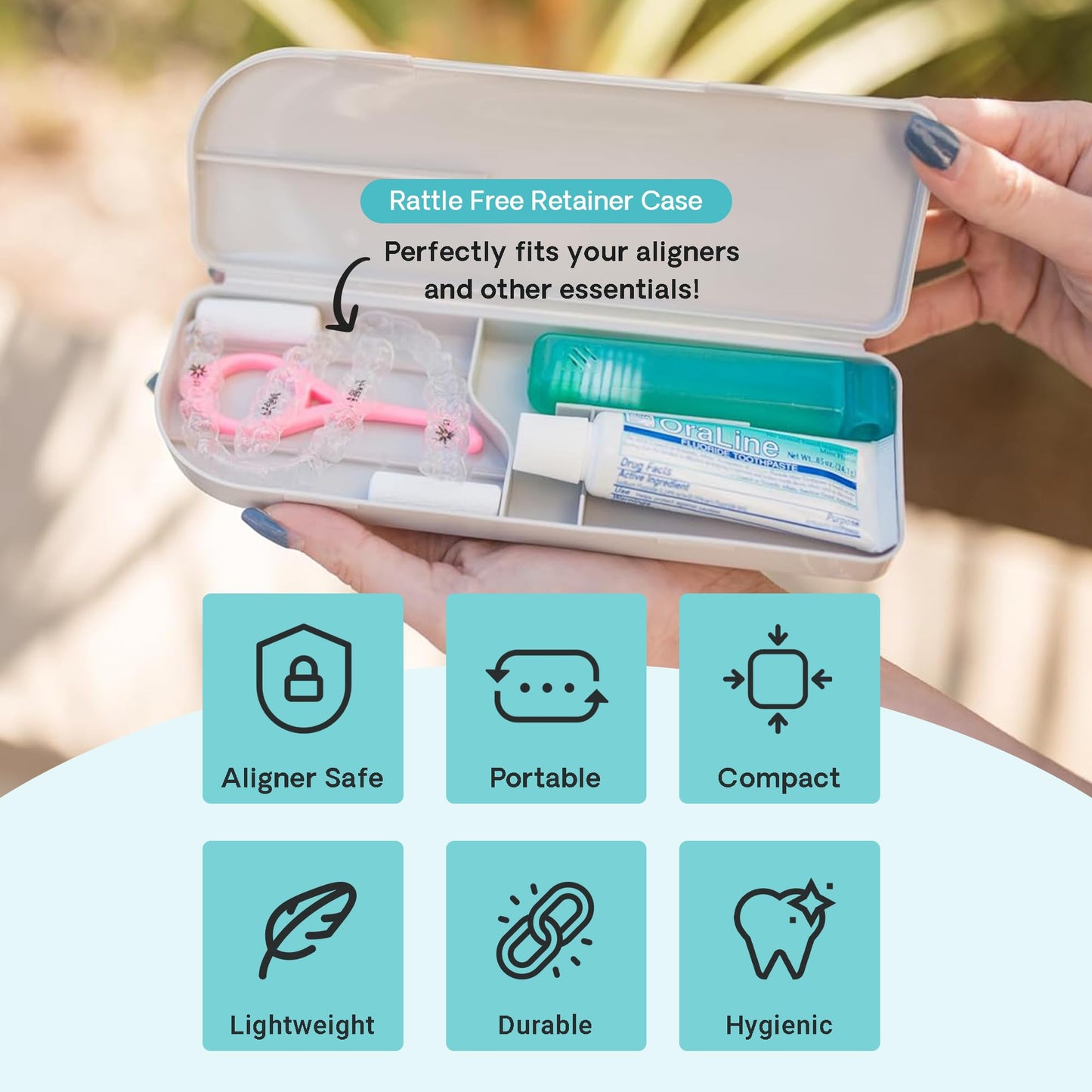 Capsule Dental - Dental Retainer Travel Case, Silicone Retainer Case for Aligners, Mouthguards, and More, Dental Kit Oral Care Tools with Travel Toothbrush and Aligner Removal Tool