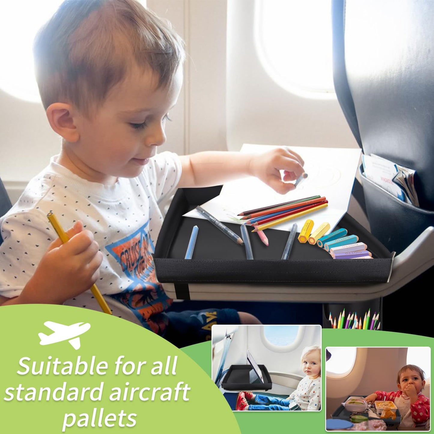 LOTCAIN Airplane Pockets Organizer Airplane Tray Table Cover Seat Back Storage Bag Media Pouch for Flight Travel Holder Bag Travel Essentials | Expandable Pockets | Convenient | Portable