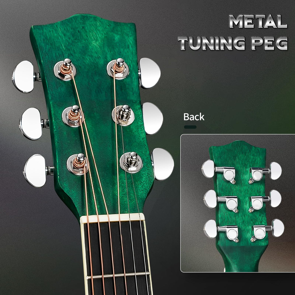 Ktaxon Full-Size Cutaway Acoustic Electric Guitar with Amp, Matte Green