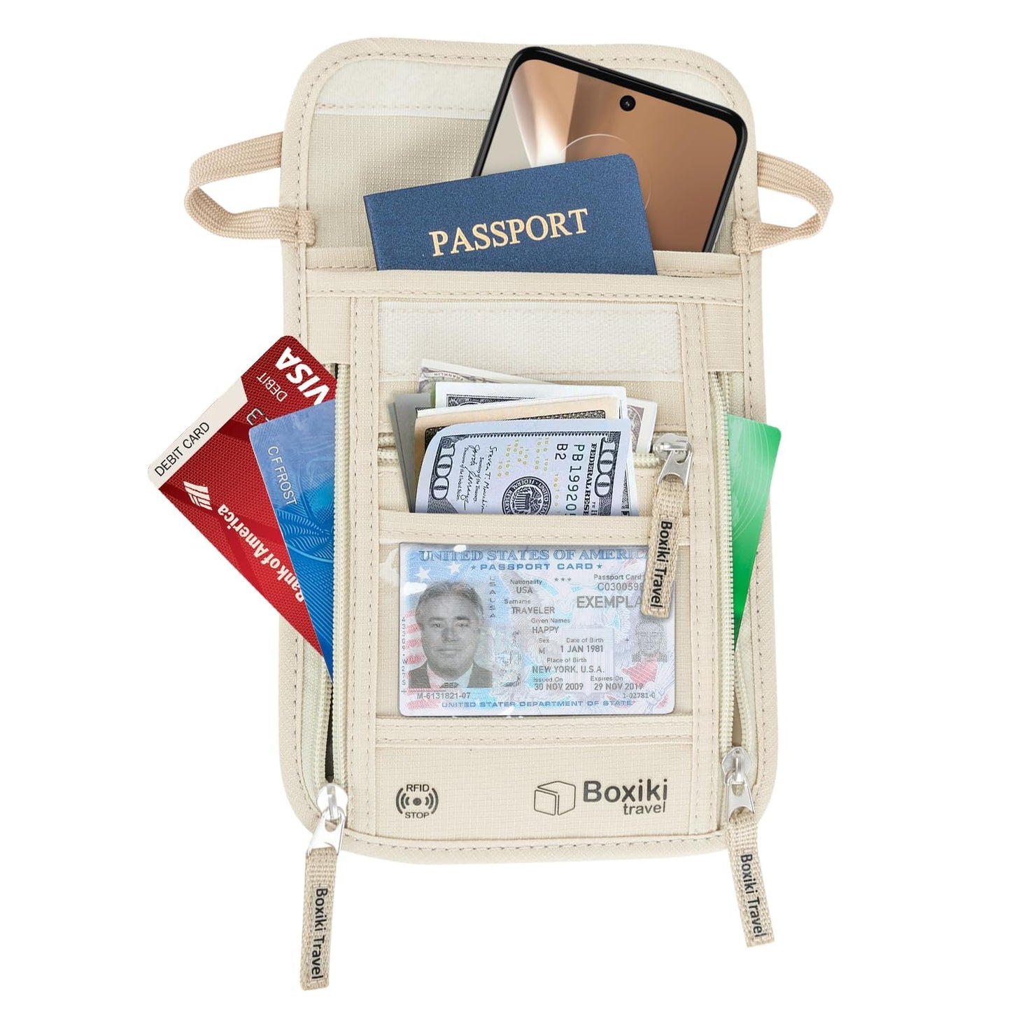 Complete RFID Travel Security Kit - Sleeves, Neck Wallet, and Passport Holder for Ultimate Protection.