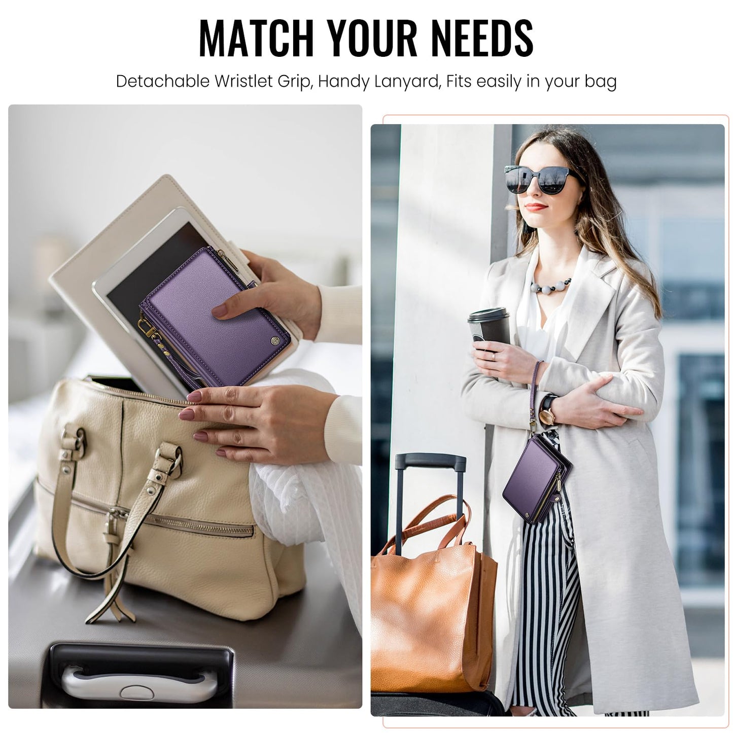 ASAPDOS Passport Holder Wallet Case Wallet for Men Women Purple