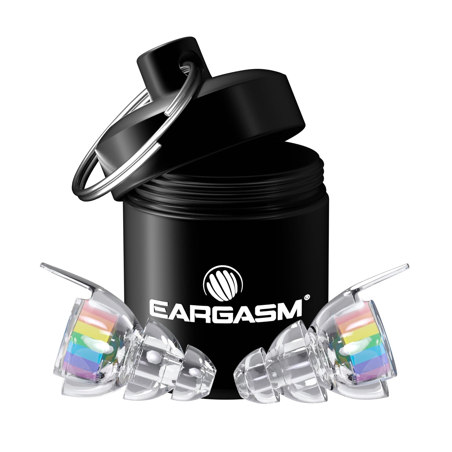 Eargasm High Fidelity Earplugs with Rainbow Filters - Reusable Noise Reduction Hearing Protection Ear-Plugs with Carrying Case for Concerts, Festivals, Raves, Musicians, Live Events, Sports