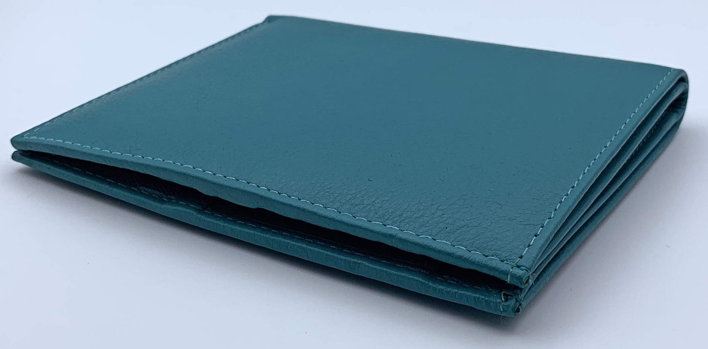 Leather RFID-Shielding Passport Holder and Wallet (Teal)