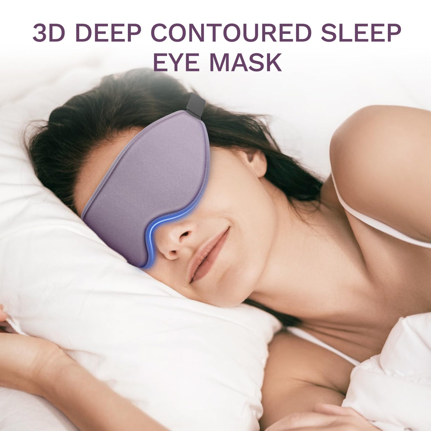 FlyCoco 3D Contoured Sleep Mask that Blocks 99% of Light (Light Purple)