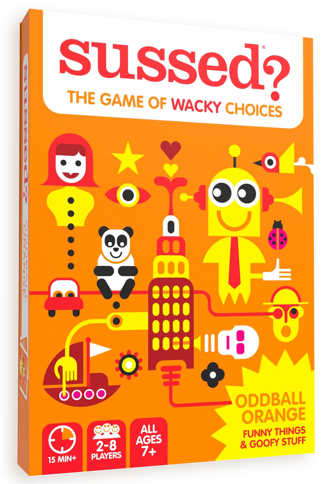 SUSSED The Wacky ‘What Would You Do?’ Social Card Game - Kids Stocking Stuffer & Family Travel Game - Fun & Easy to Play - All Ages 7 and Up - Oddball Orange Deck