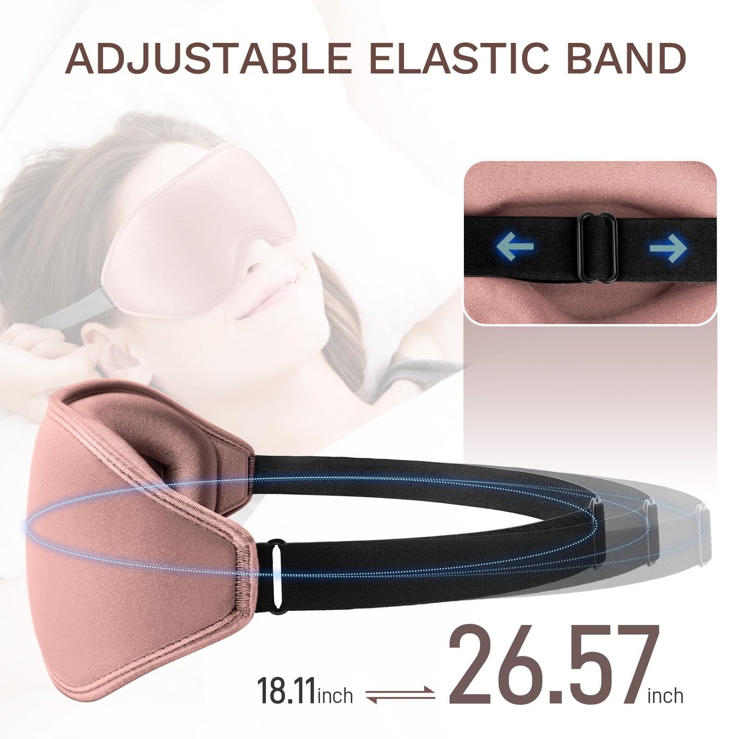 FlyCoco 3D Contoured Sleep Mask that Blocks 99% of Light (Rose)