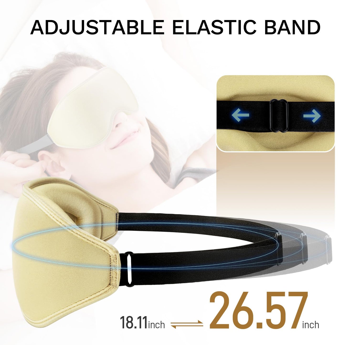 FlyCoco 3D Contoured Sleep Mask that Blocks 99% of Light (Gold)