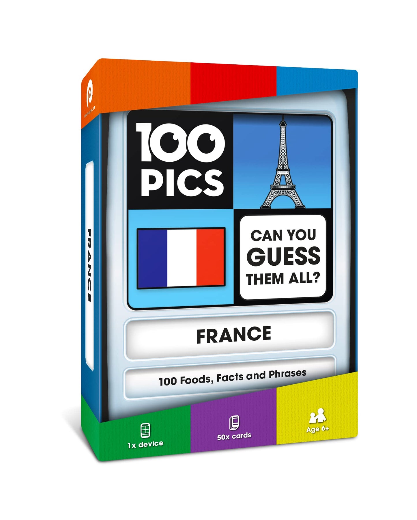 100 PICS France Game | Kids Games | Card Games & Fun Travel Games | Learning Resources | Card Games for Adults and Kids | Family Games | Flash Cards | Kids Travel | Ages 6+