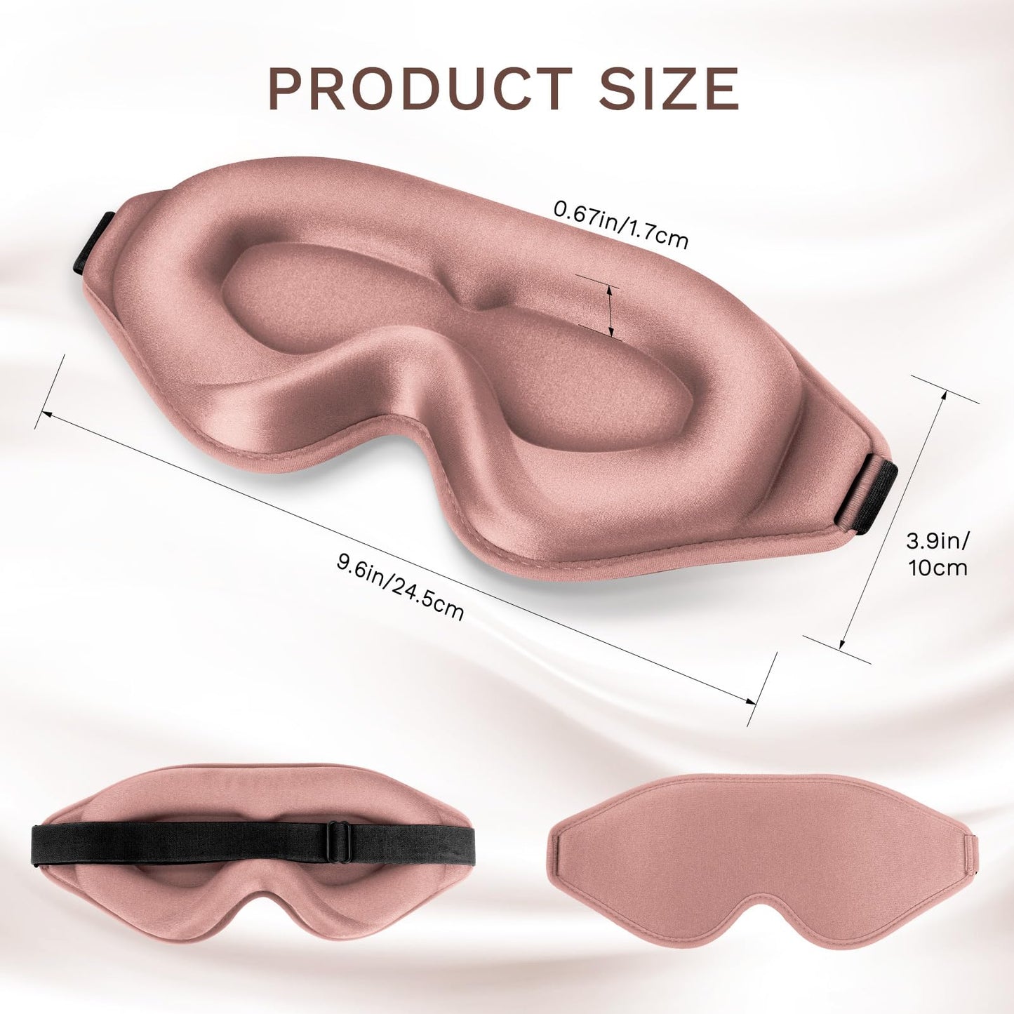 FlyCoco 3D Contoured Sleep Mask that Blocks 99% of Light (Rose)