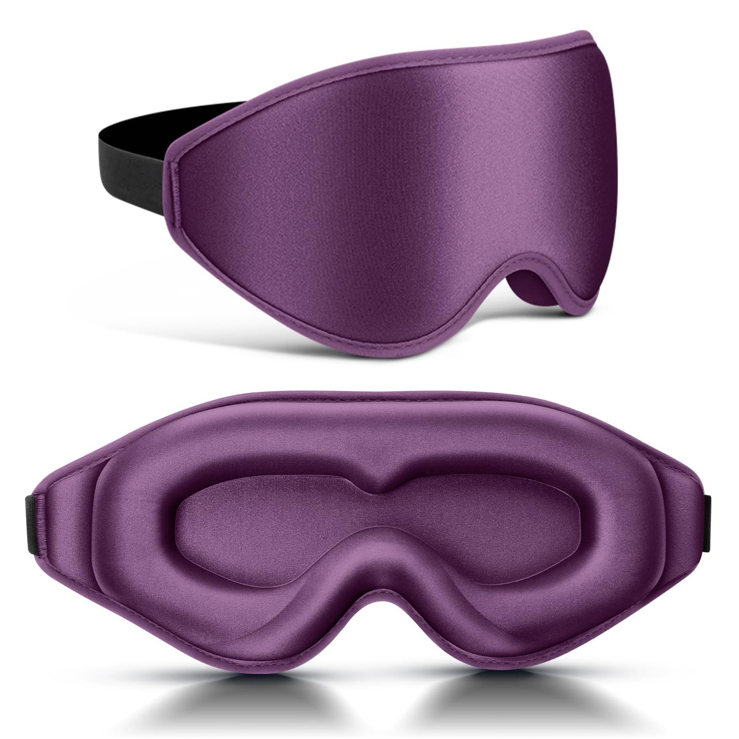 FlyCoco 3D Contoured Sleep Mask that Blocks 99% of Light (Purple)