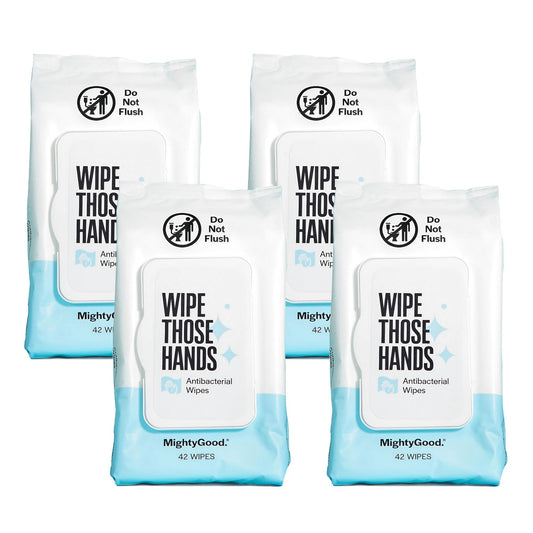 MightyGood. Wipe Those Hands 168 Count Alcohol Free Wipes (4 count 42 wipes each)