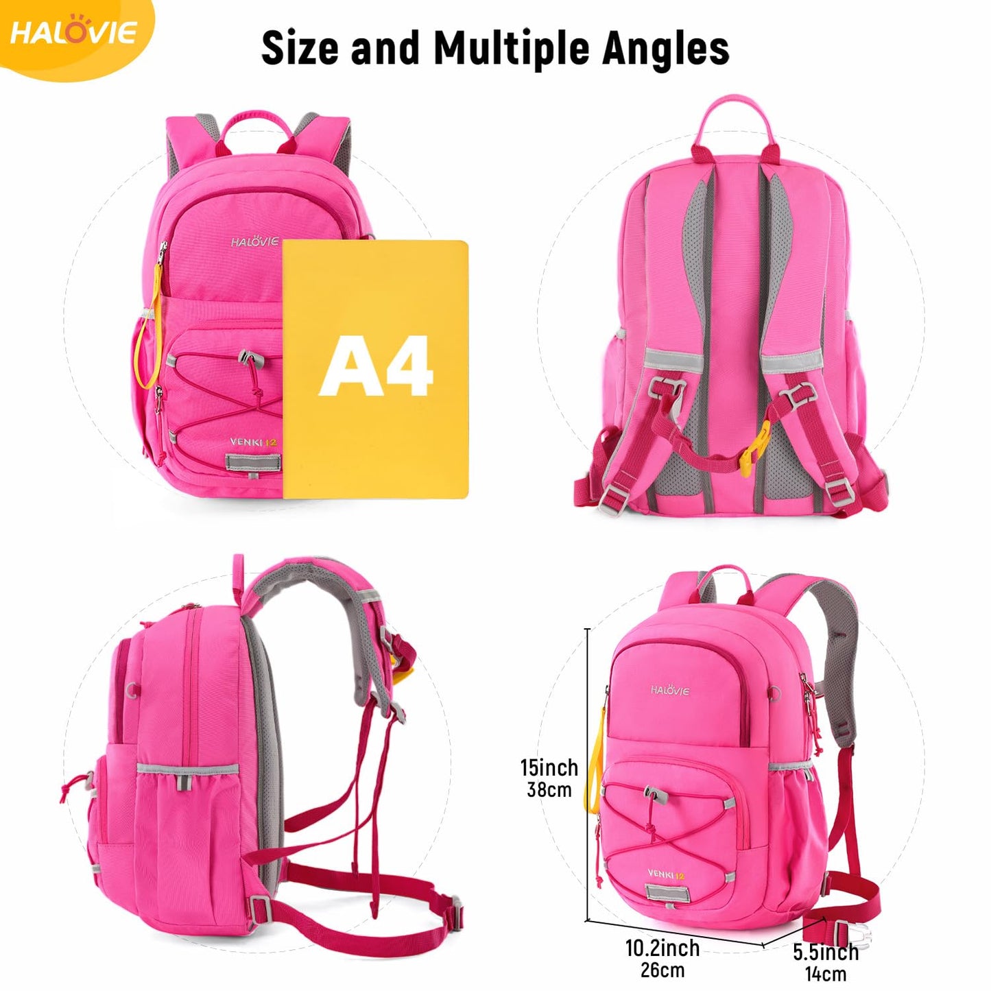 HALOVIE Kids Travel Backpack Lightweight Small Kids Daypack Preschool Kindergarten Children SchoolBag for Boys Girls