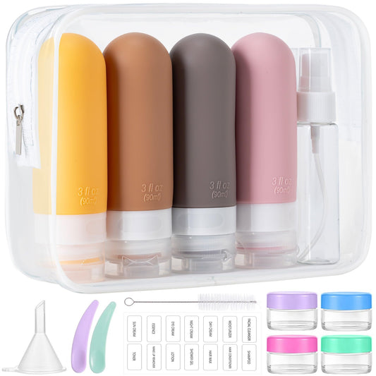 16-Piece Travel Toiletries Set with 3 oz. Bottles (Apricot)