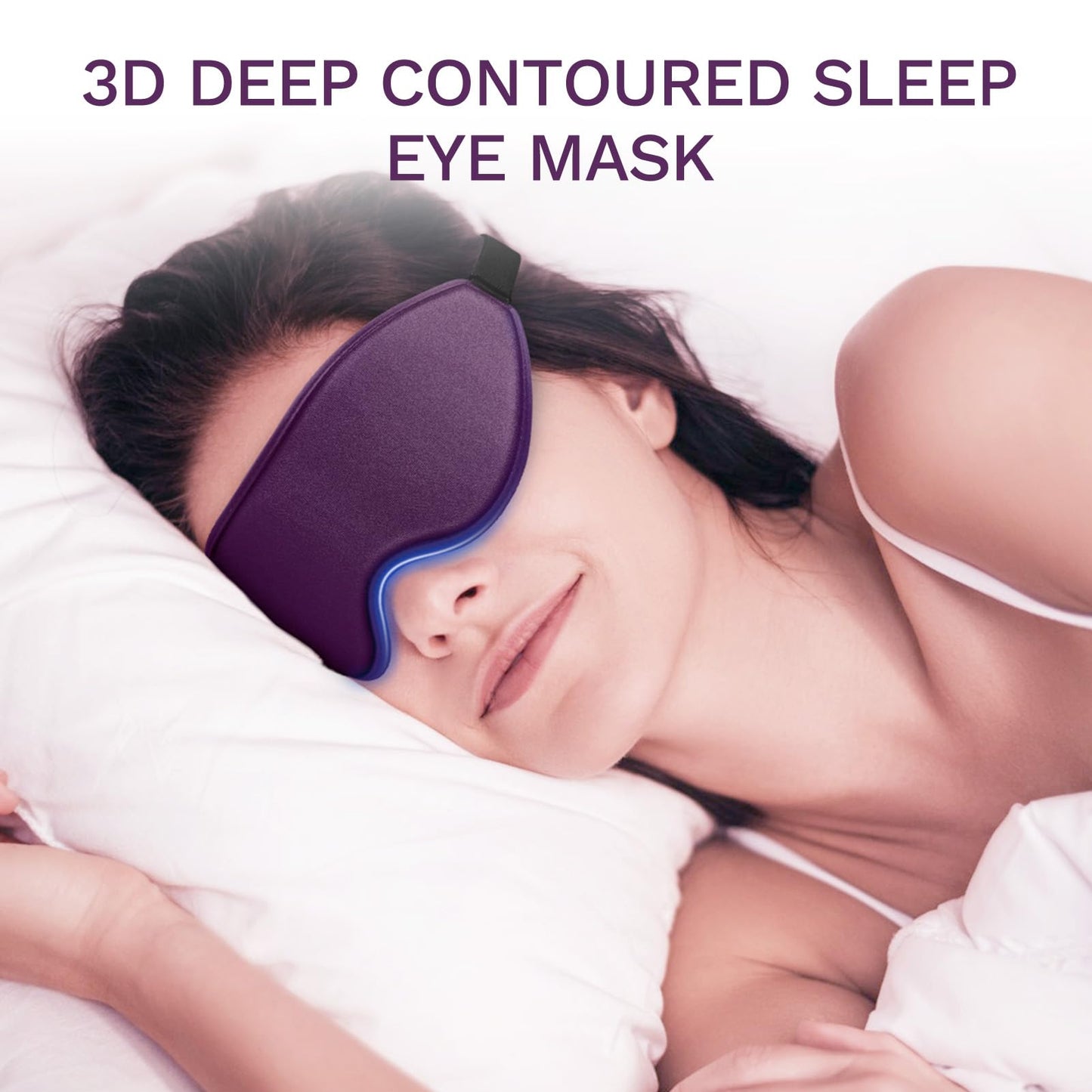 FlyCoco 3D Contoured Sleep Mask that Blocks 99% of Light (Purple)