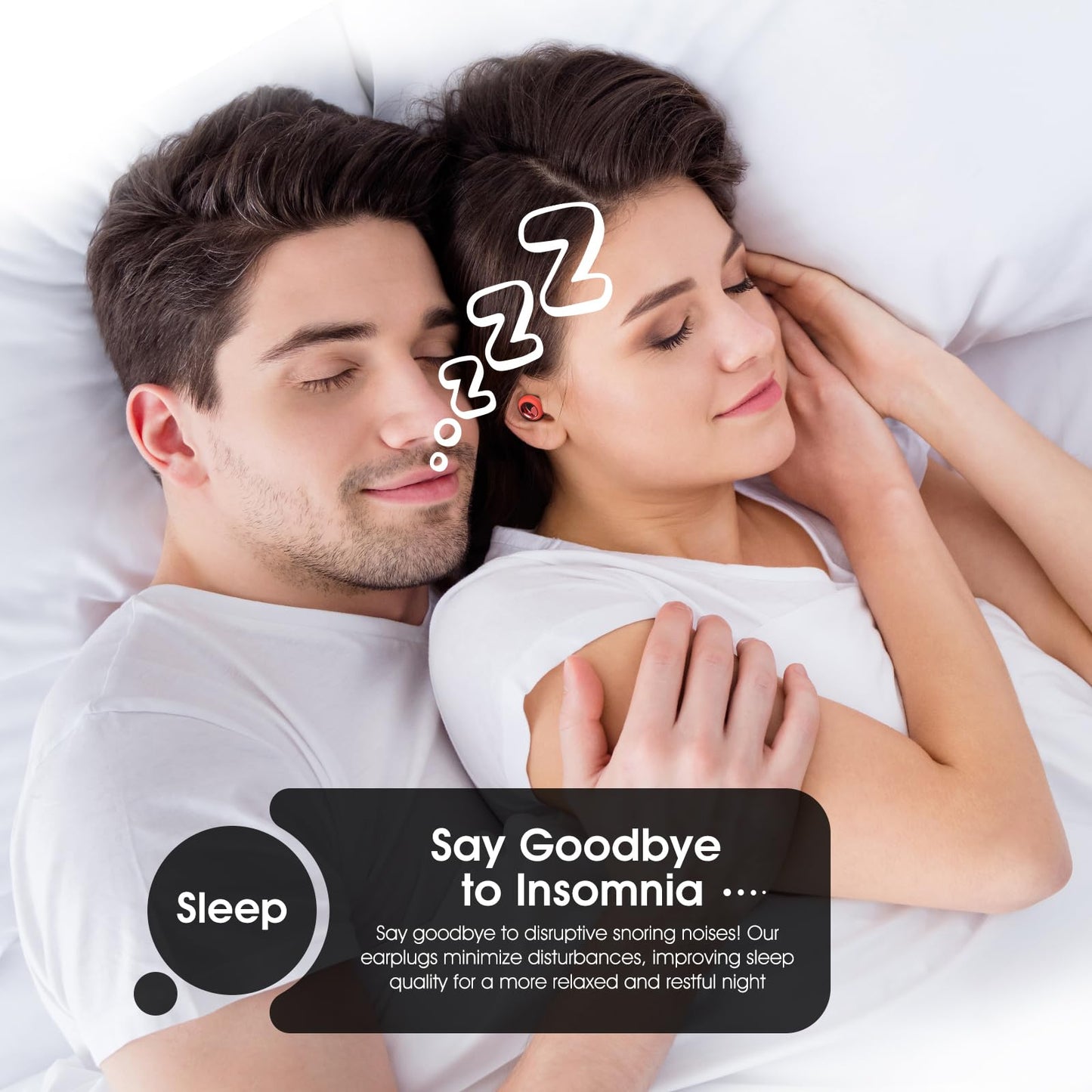 Vosaf Ear Plugs for Sleeping Noise Cancelling, Soft Ear Plugs for Concert, 45dB Reusable Ear Plugs for Noise Reduction with 8 Ear Tips, Silicone Hearing Protection Earplugs for Sleep, Work (Red)