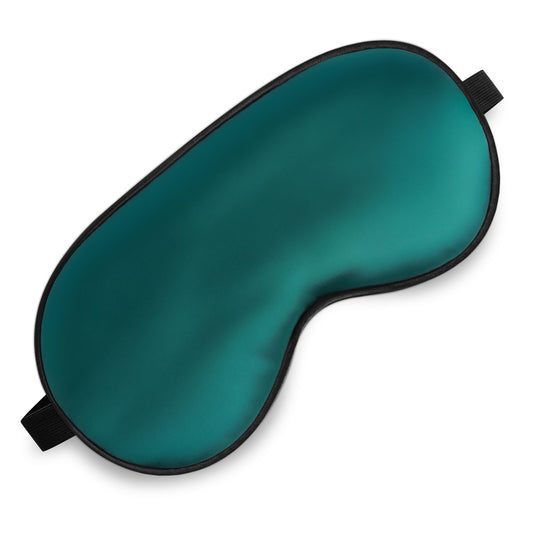 Satin Sleep Mask with Adjustable Strap (Dark Green)