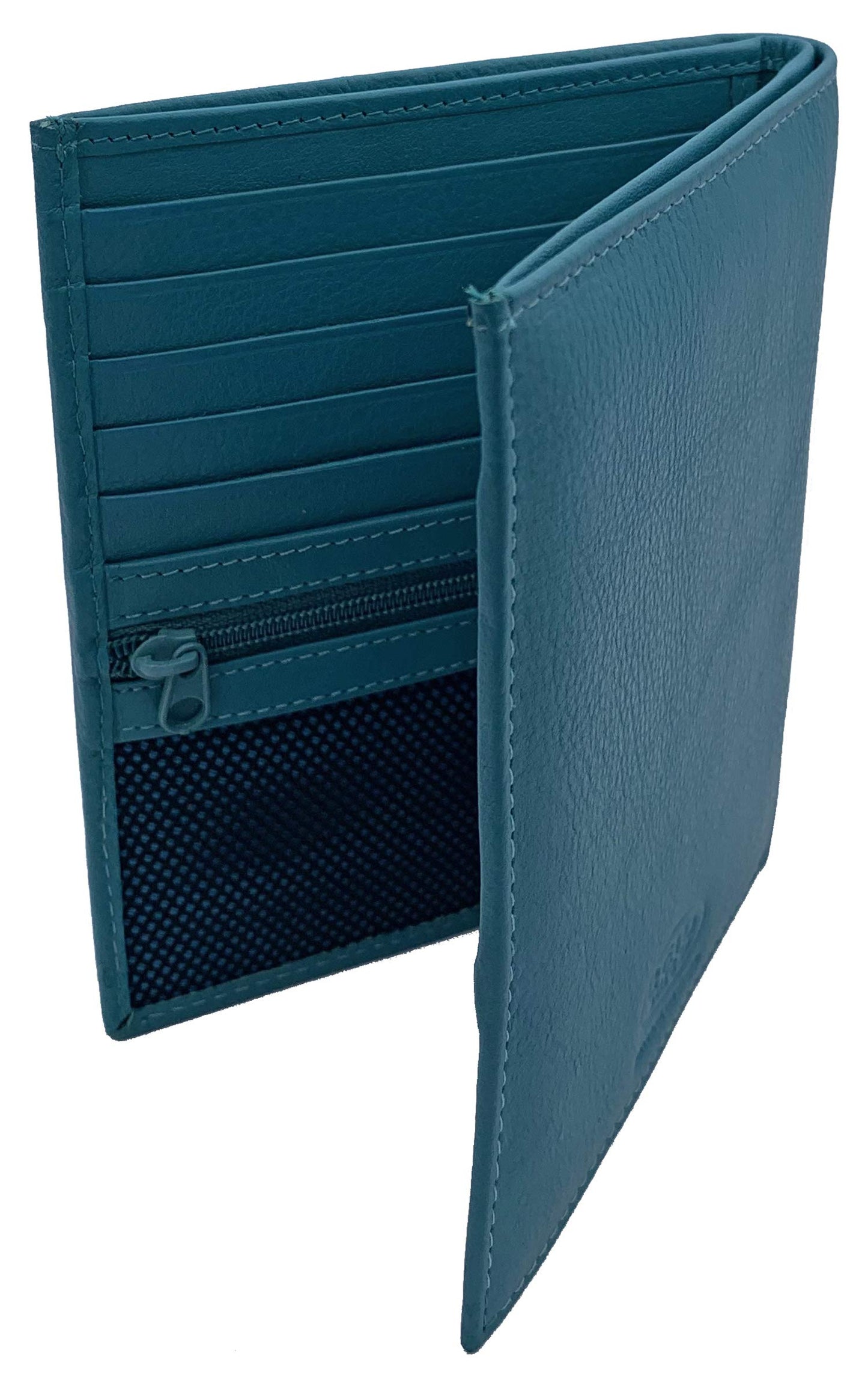 Leather RFID-Shielding Passport Holder and Wallet (Teal)
