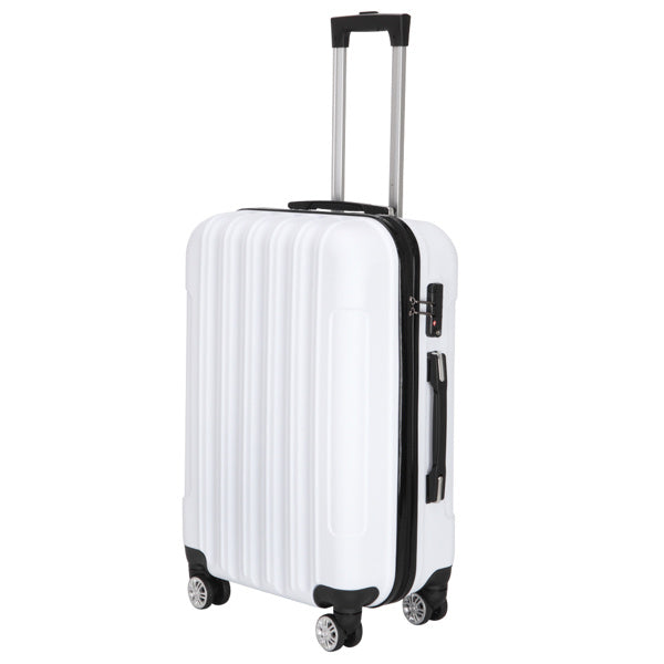Set of 3 Lightweight White Hard-Shell Suitcases (20", 24", and 28") with Universal Wheels