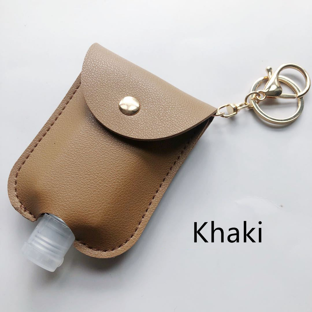 Portable Hand Sanitizer Bottle Holder with Refillable Bottle and Keychain Clip