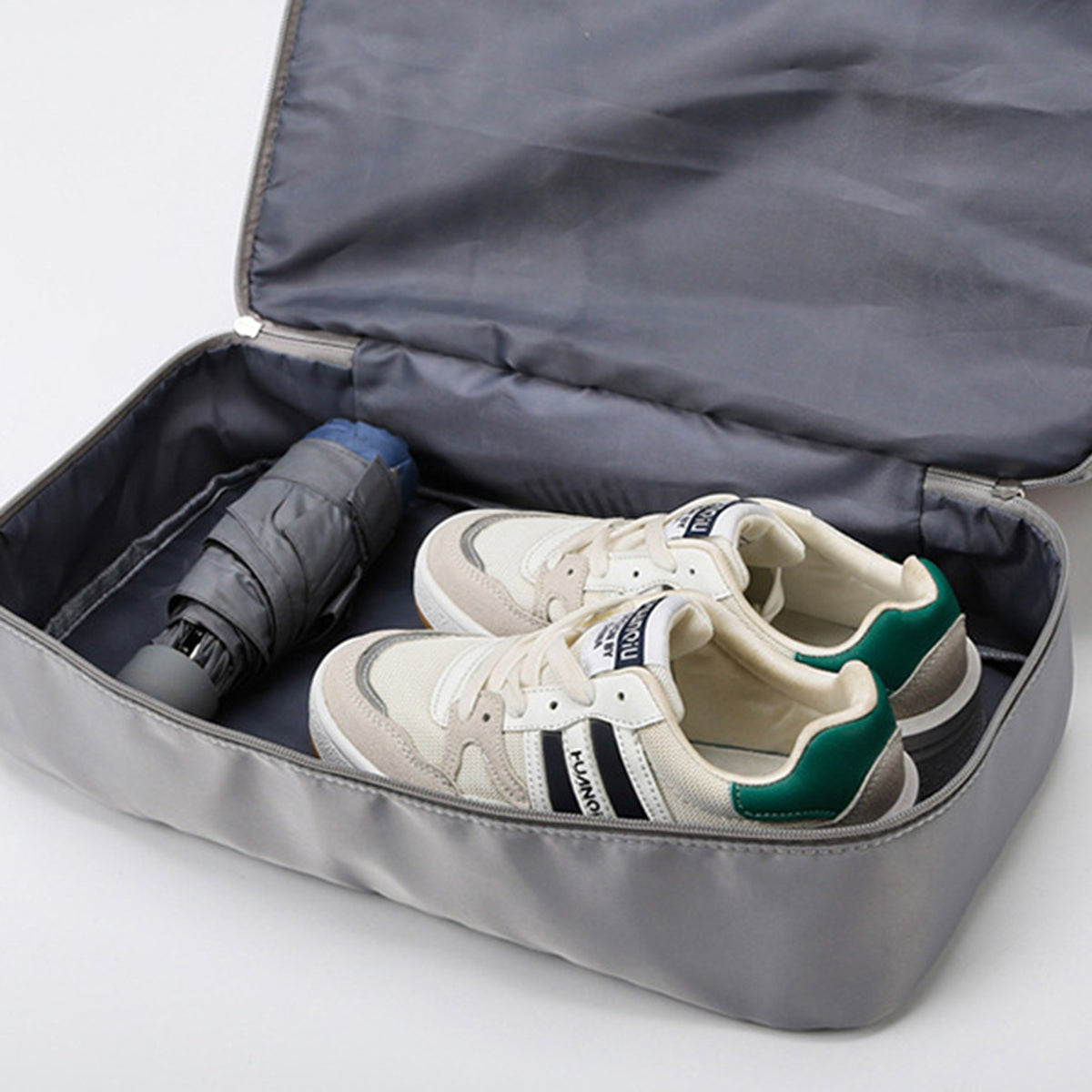 Multi-Pocket Nylon Travel Bag with Shoe Compartment