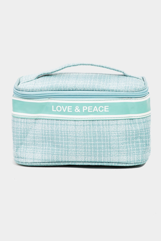 Love & Peace Striped Toiletries Bag