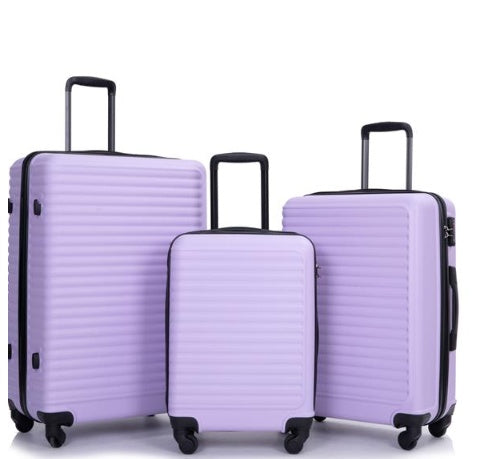 3-piece Luggage Set ABS, With Two Hooks, Swivel Wheels, TSA Lock