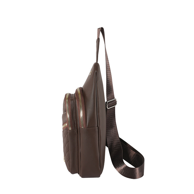 Compact Crossbody Sling Bag with Adjustable Strap and Earphone Hole