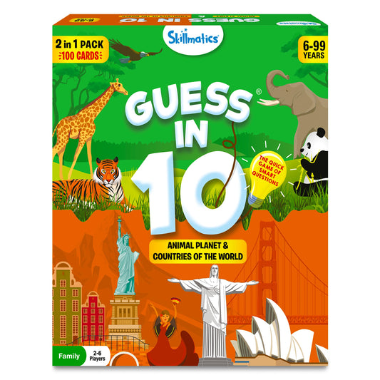 Skillmatics Card Game - Guess in 10 Animals & Countries, Perfect for Boys, Girls, Kids, and Families Who Love Toys, Travel Games, Gifts for Ages 6, 7, 8, 9